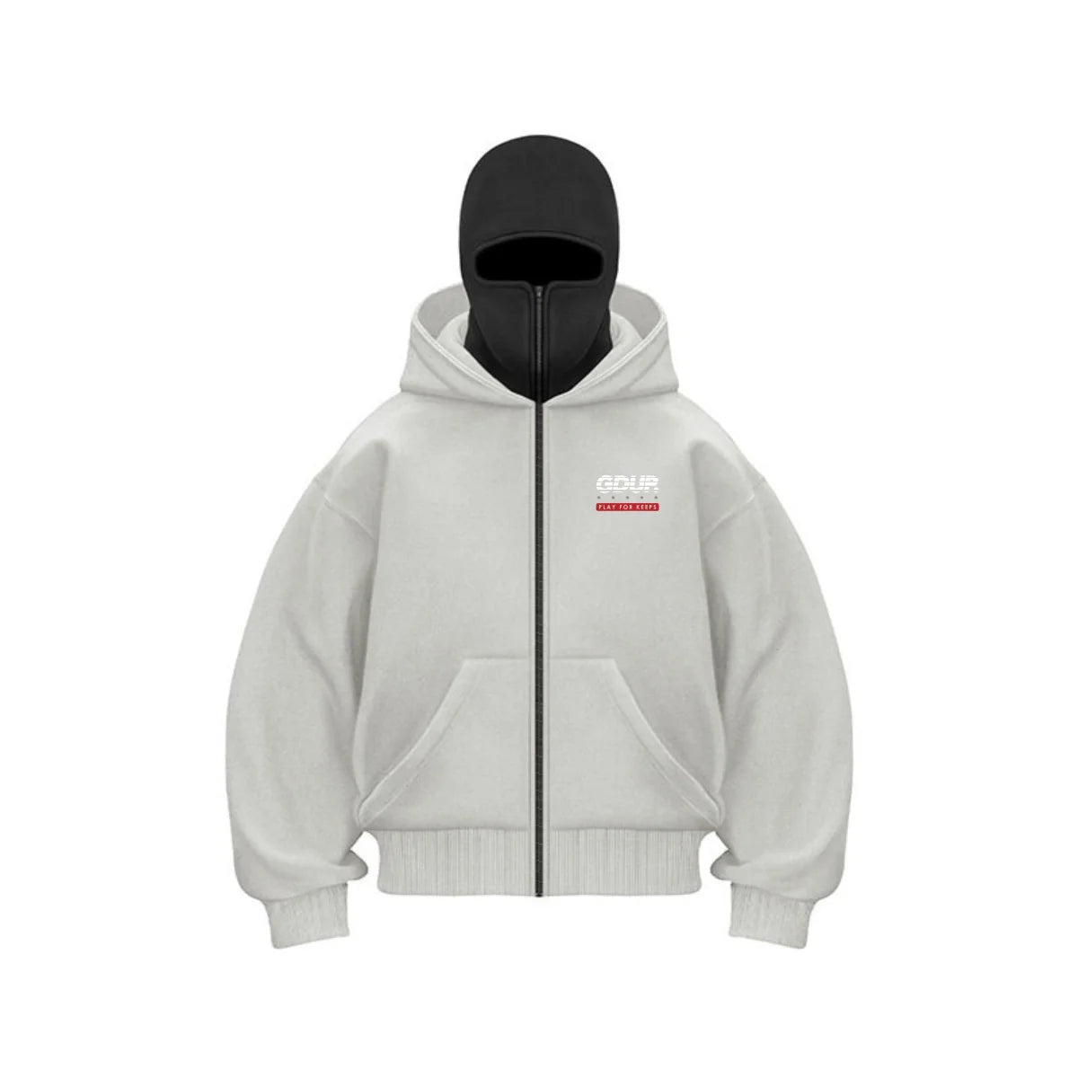 Streetwear Zip Hoodie with Full Face Cover