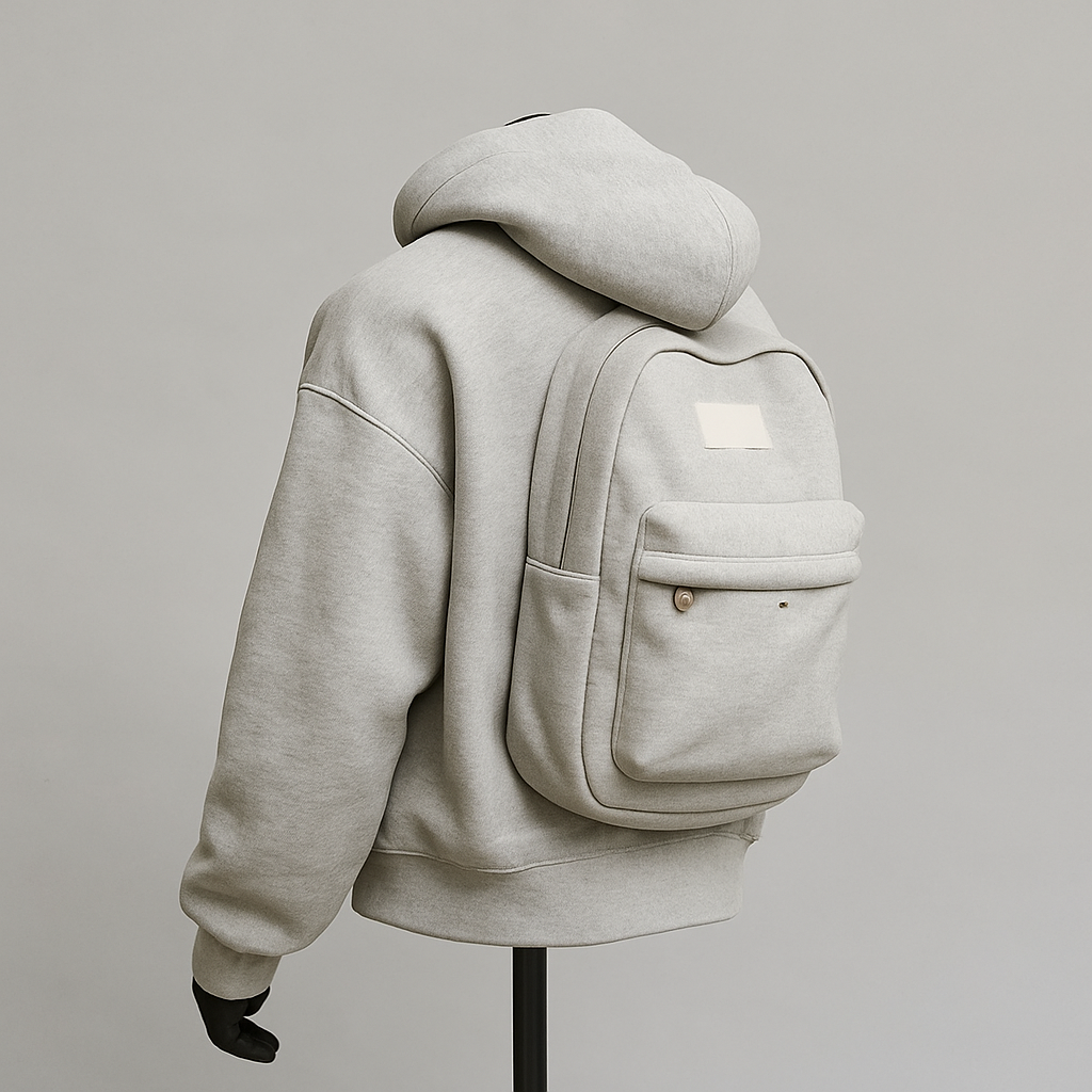 Spring Autumn New Hoodie Solid Back Small Bag Design