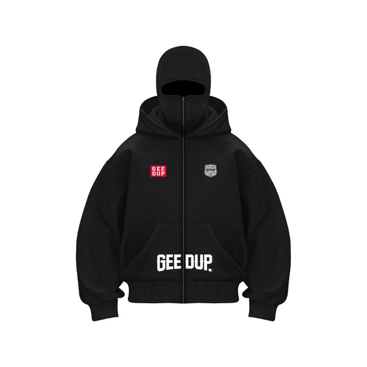 Streetwear Zip Hoodie with Full Face Cover