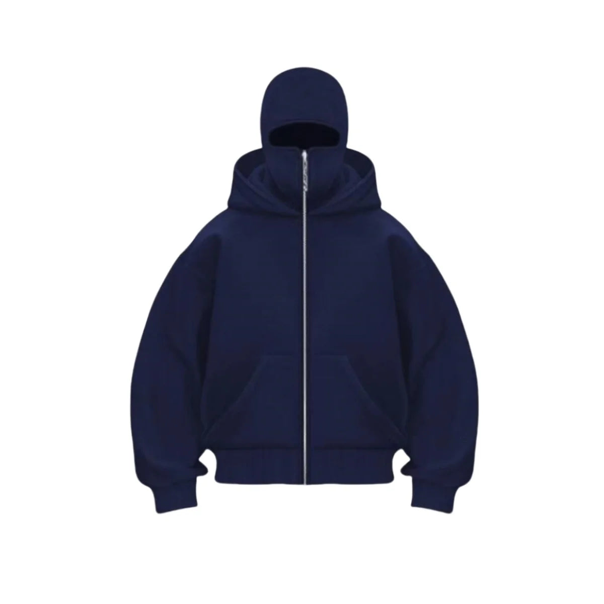 Streetwear Zip Hoodie with Full Face Cover