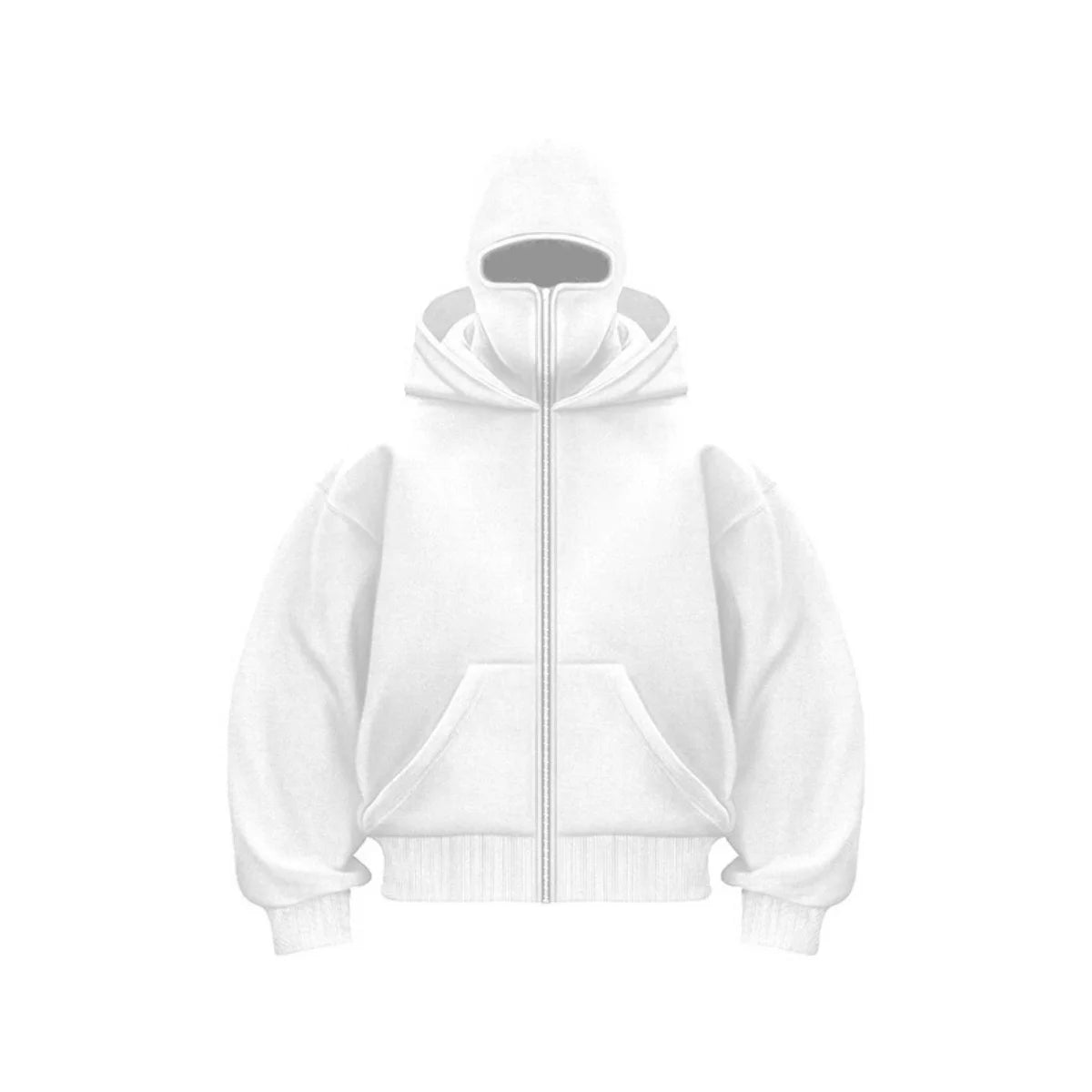 Streetwear Zip Hoodie with Full Face Cover