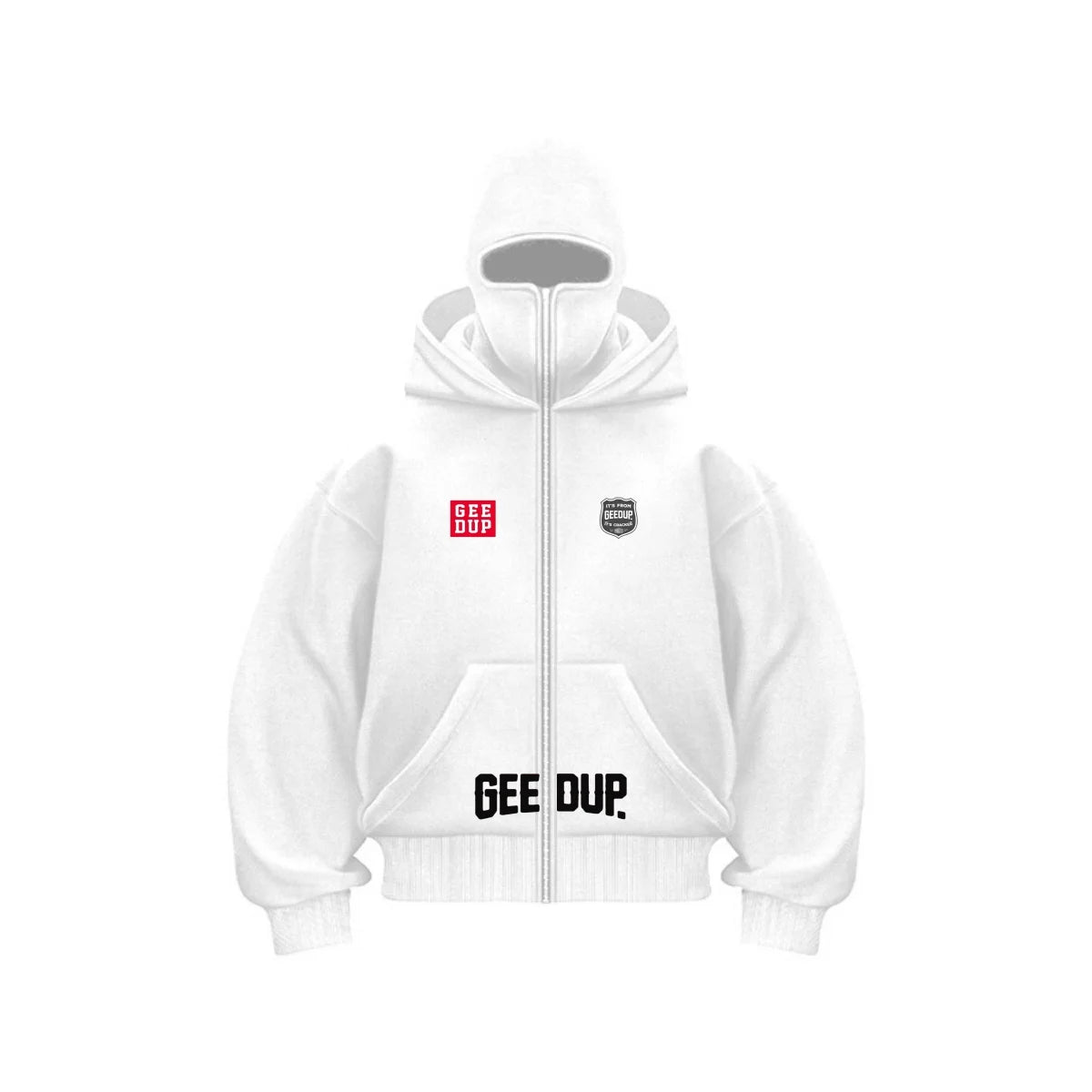 Streetwear Zip Hoodie with Full Face Cover