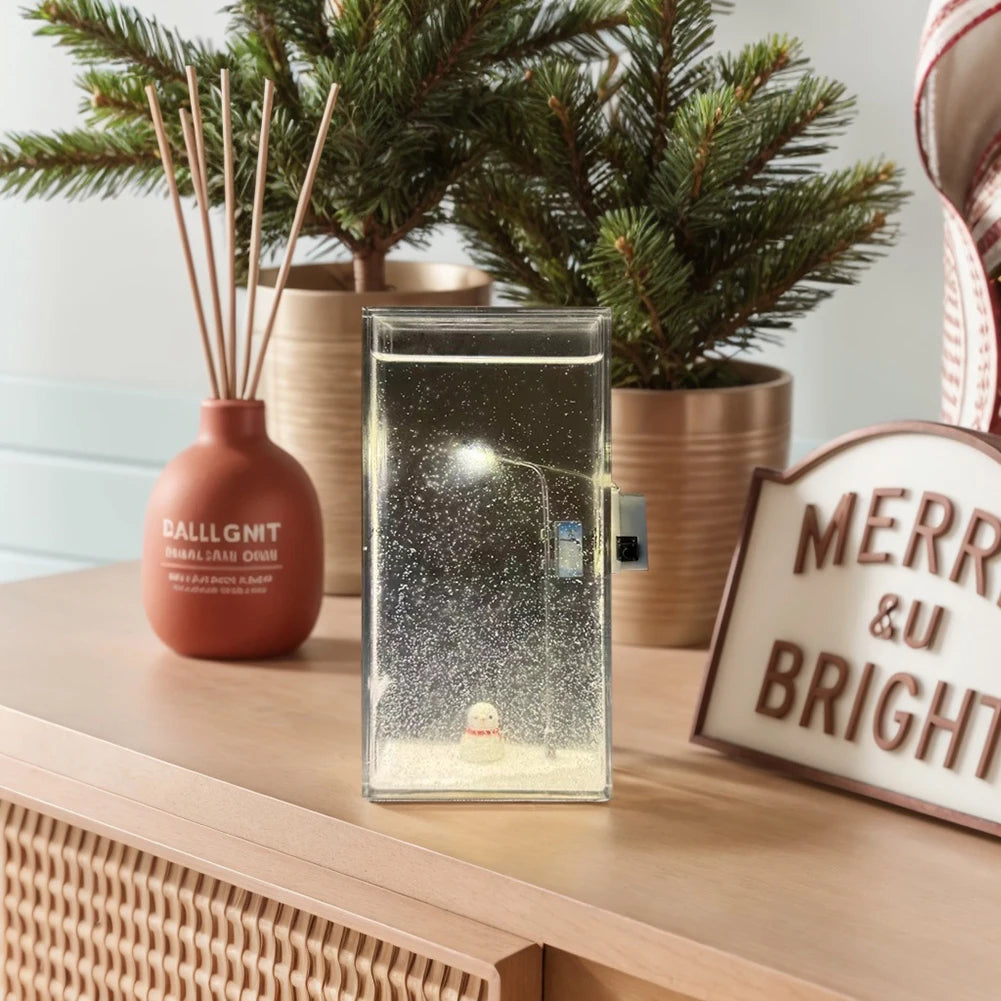 Christmas Night Snowy Street Lamp