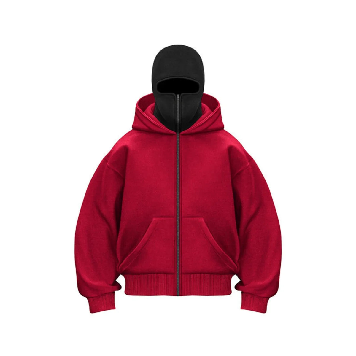 Streetwear Zip Hoodie with Full Face Cover