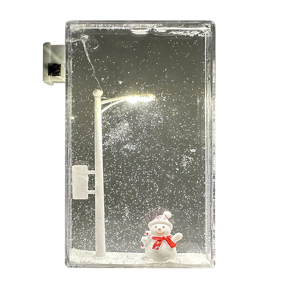 Christmas Night Snowy Street Lamp