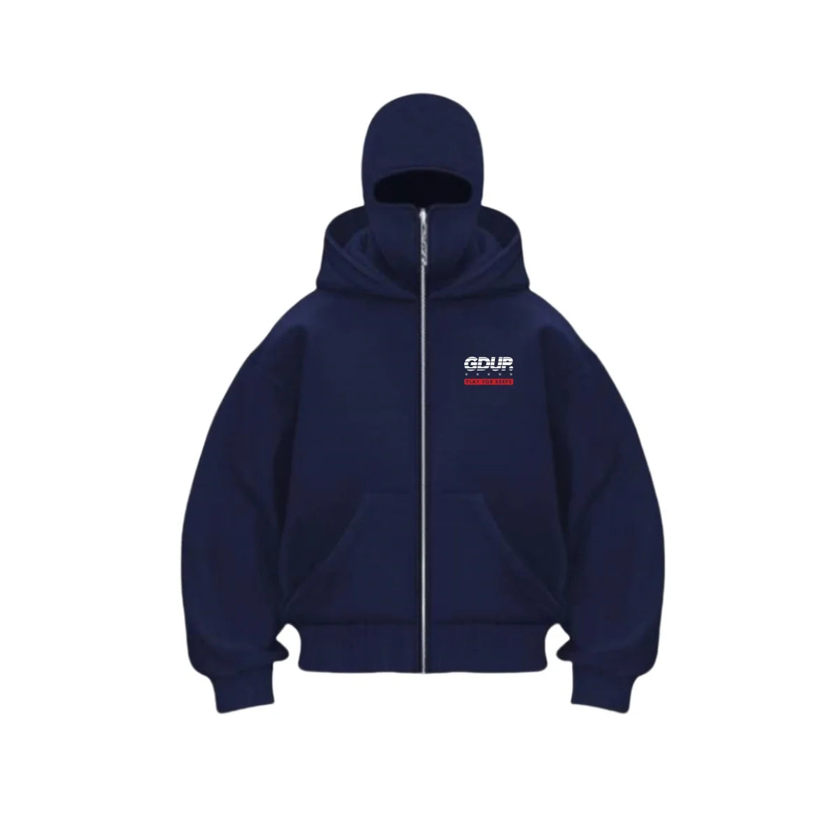 Streetwear Zip Hoodie with Full Face Cover