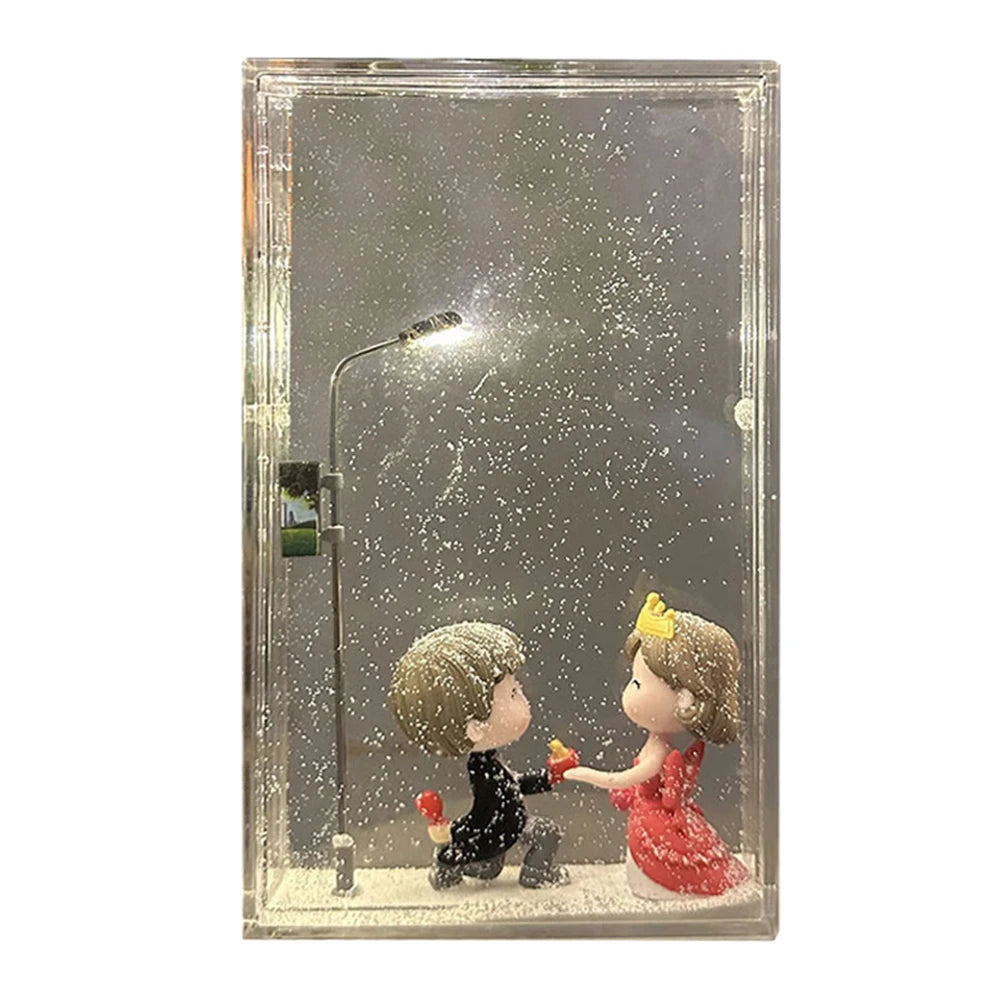 Christmas Night Snowy Street Lamp