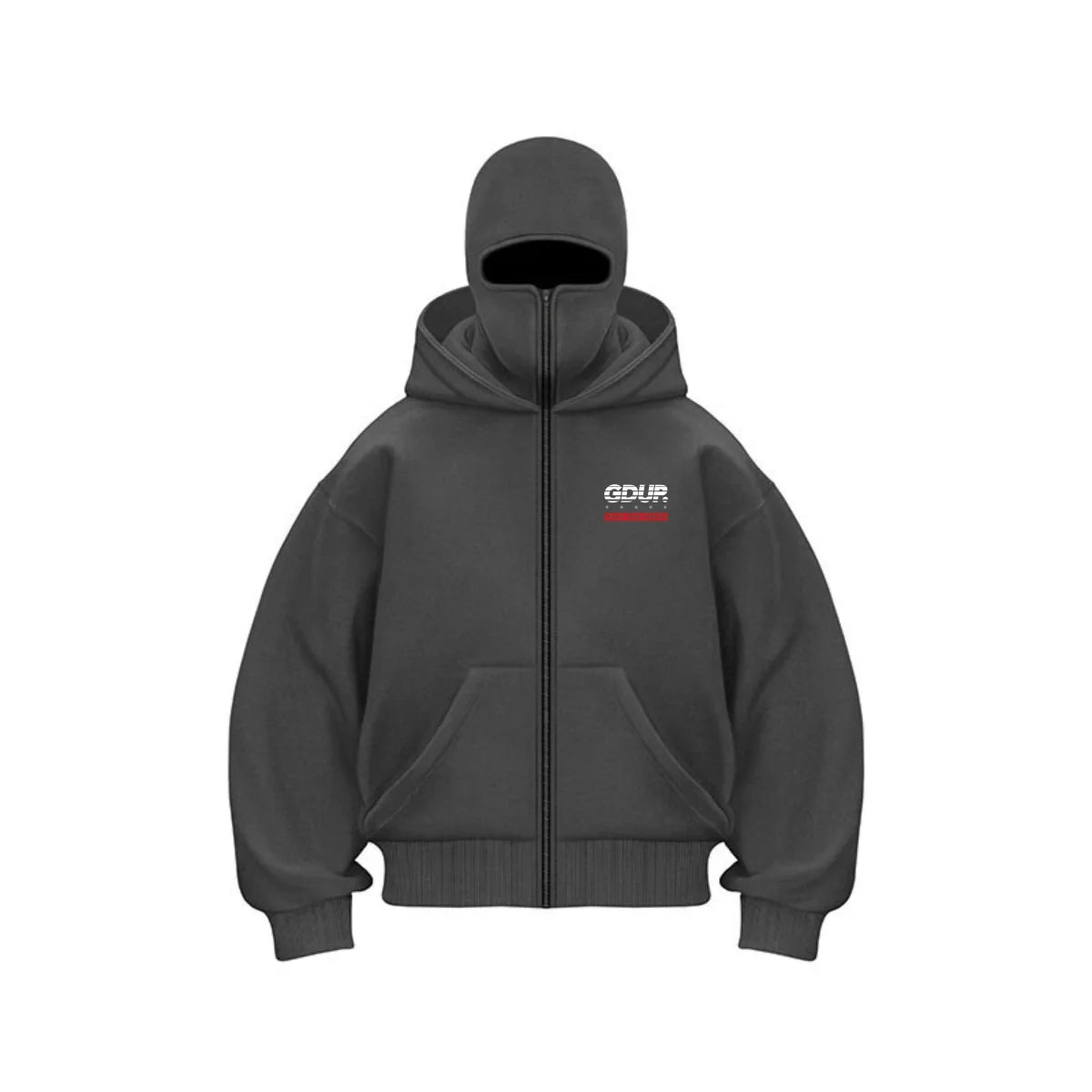 Streetwear Zip Hoodie with Full Face Cover