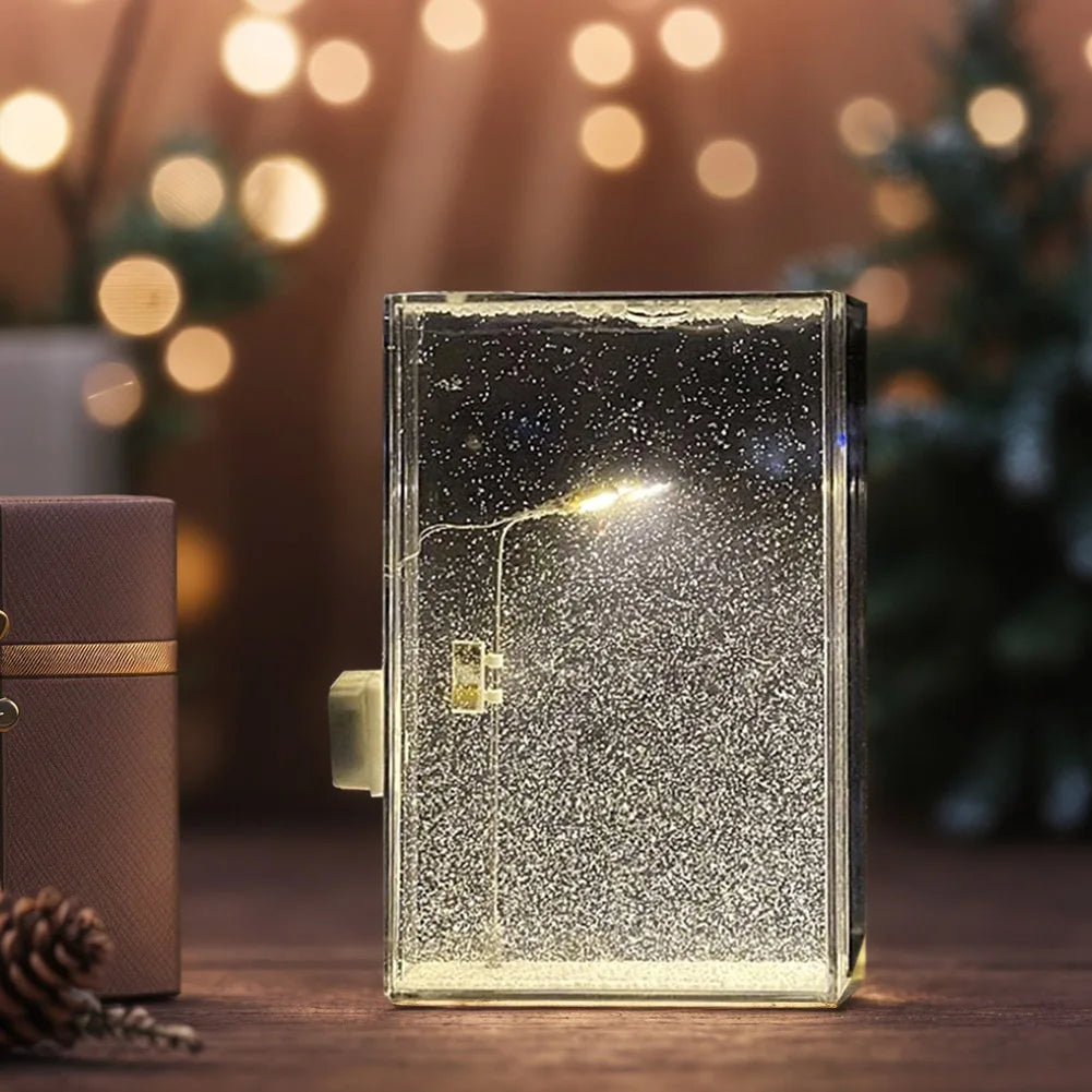 Christmas Night Snowy Street Lamp