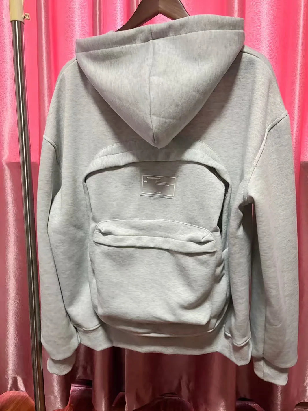 Spring Autumn New Hoodie Solid Back Small Bag Design
