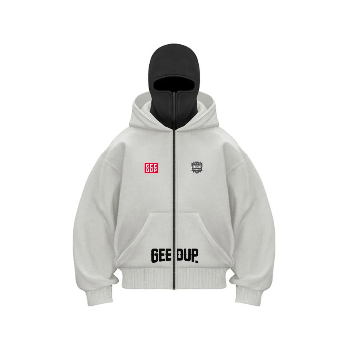 Streetwear Zip Hoodie with Full Face Cover