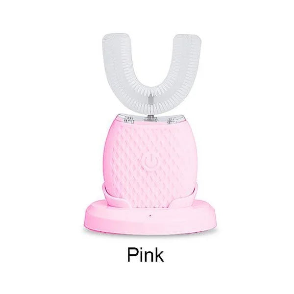 Silicone Sonic Electric Toothbrush U Shape 360 Degree Mouth Cleansing Automatic Toothbrush Cold Blue Light Teeth Whitening Brush