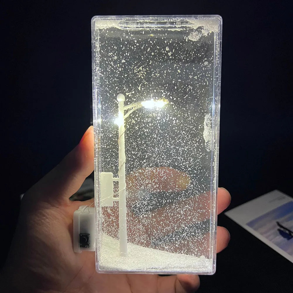 Christmas Night Snowy Street Lamp