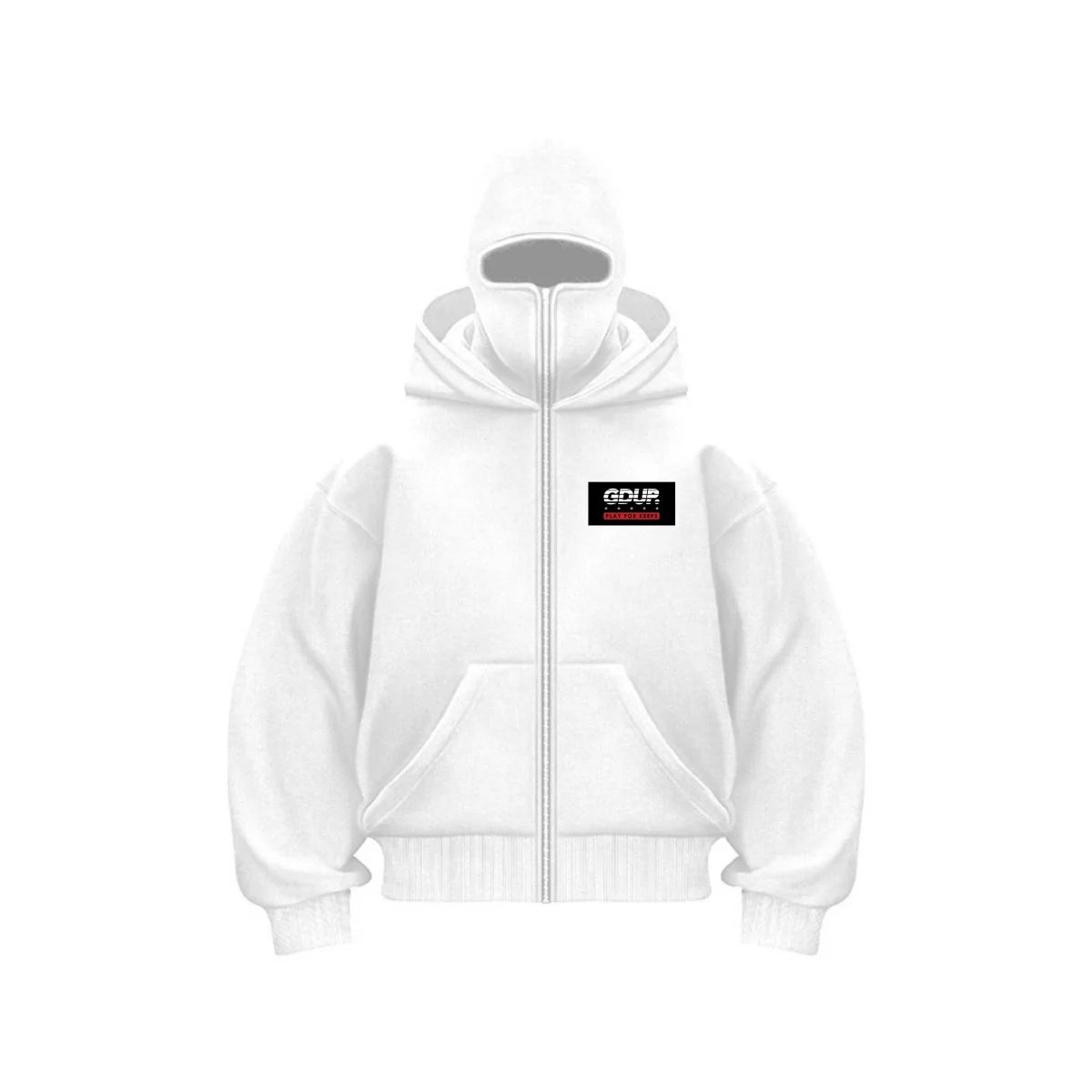 Streetwear Zip Hoodie with Full Face Cover
