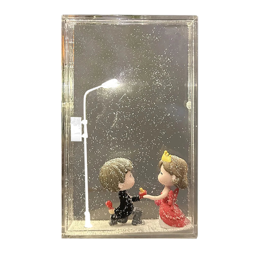 Christmas Night Snowy Street Lamp